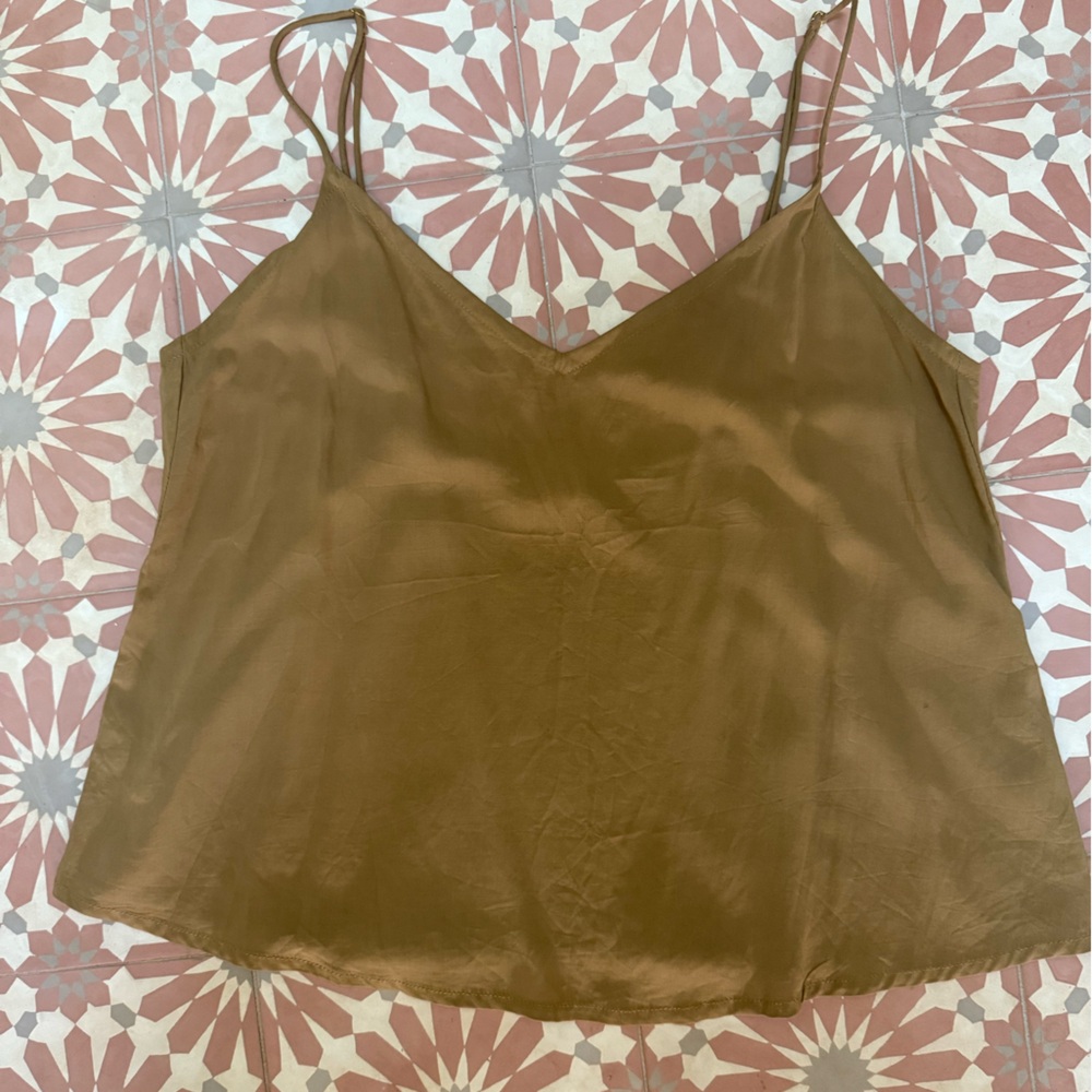 Mai Aria Bamboo Satin Tank Top, Fawn